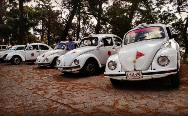 Four Beetles parked in Taxco, Mexico