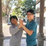 Mexican tourist guide Isao Iwasaki poses with a Mexican woman